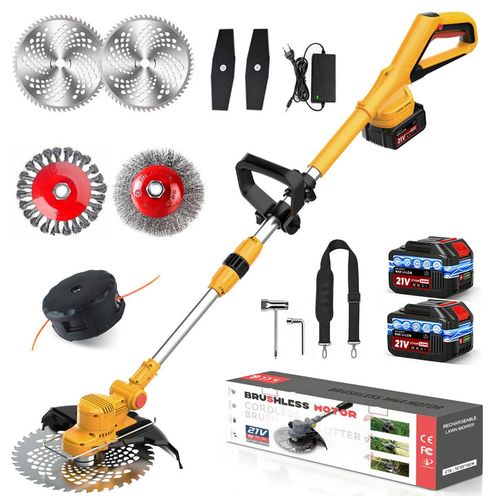Rasentrimmer mit Akku für Makita-Akkus, 21V - 750W Motor -20000U/min, 4-in-1 Freischneider akku, 90°