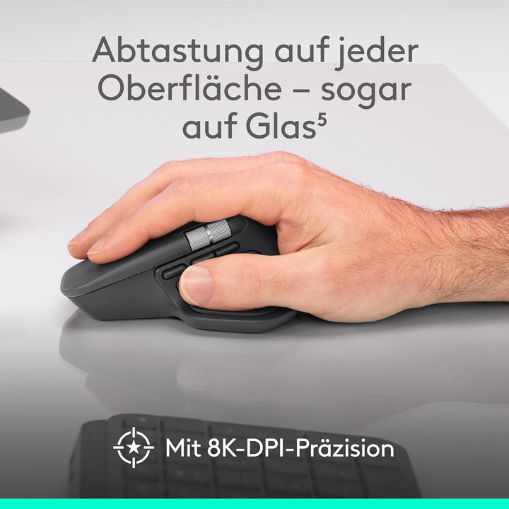 Logitech MX Master 4 for Mac, ergonomische Bluetooth-Maus mit fortschrittlichem haptischem Feedback,