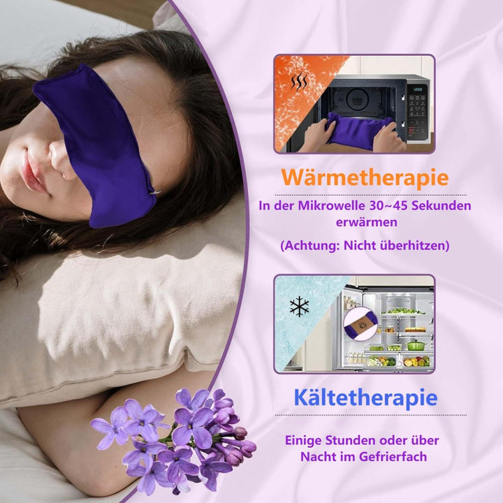 Hihealer Seiden Augenmaske 2er Set Lavendel Gewichtet, für Schlafen, Yoga, Spa, Meditation, Feucht-