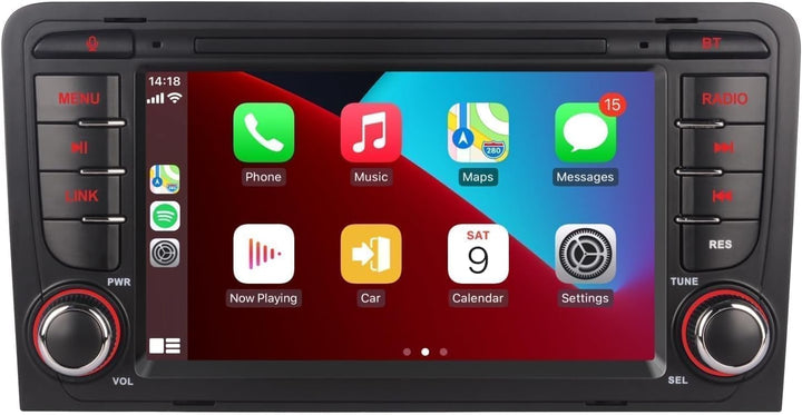 LXKLSZ Autoradio kompatibel mit drahtlos Carplay/Android Auto für Audi A3 S3 RS3 2003-2012 mit 7 Zol