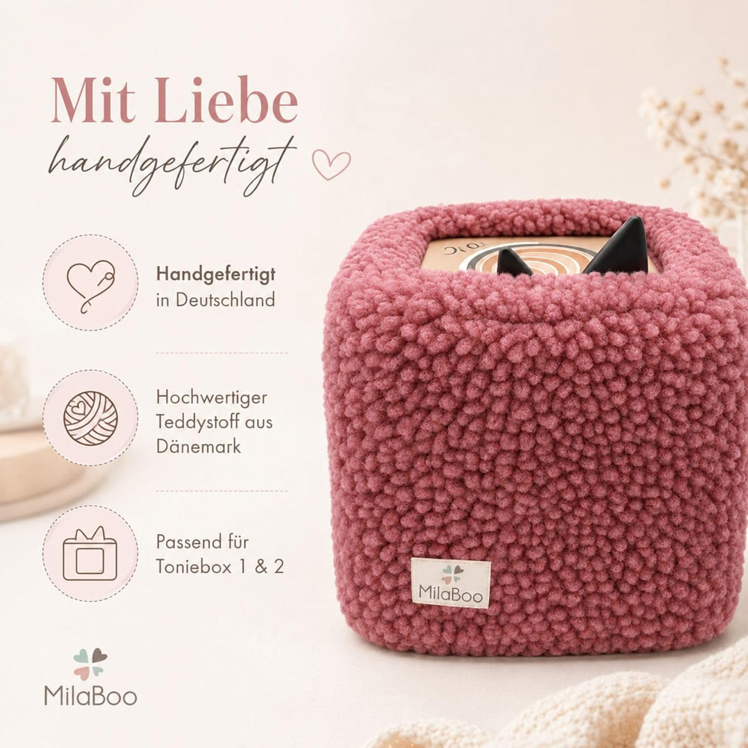 hochwertiger Teddybezug für Toniebox 1 und 2 – Handgefertigt in Deutschland, mit weichem Teddystoff,