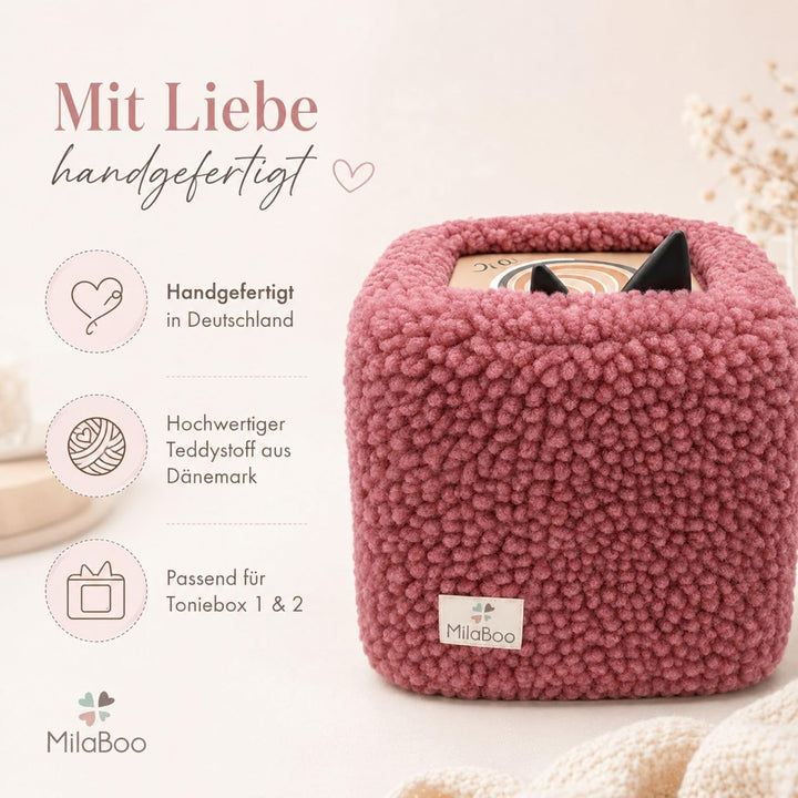 hochwertiger Teddybezug für Toniebox 1 und 2 – Handgefertigt in Deutschland, mit weichem Teddystoff,