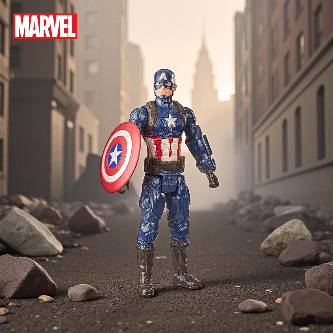 Marvel Avengers Titan Hero Serie Captain America, 30 cm grosse Action-Figur, Spielzeug für Kinder ab