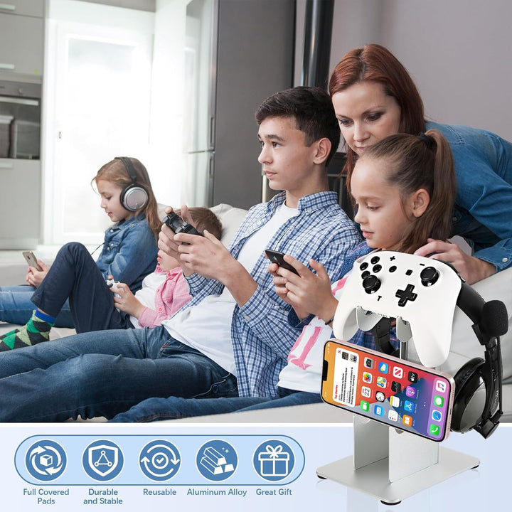 2-stöckig Tisch-Kopfhörerständer/Halterung, Gaming-Kopfhörer-Display-Ständer Telefonhörer Halterung
