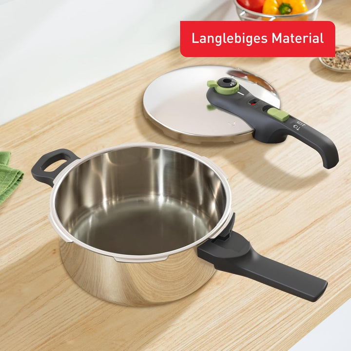 Tefal P2580400 Secure Trendy Schnellkochtopf 4 L | 2-Stufen-Garregler: Intensivstufe 117°C, Schonstu