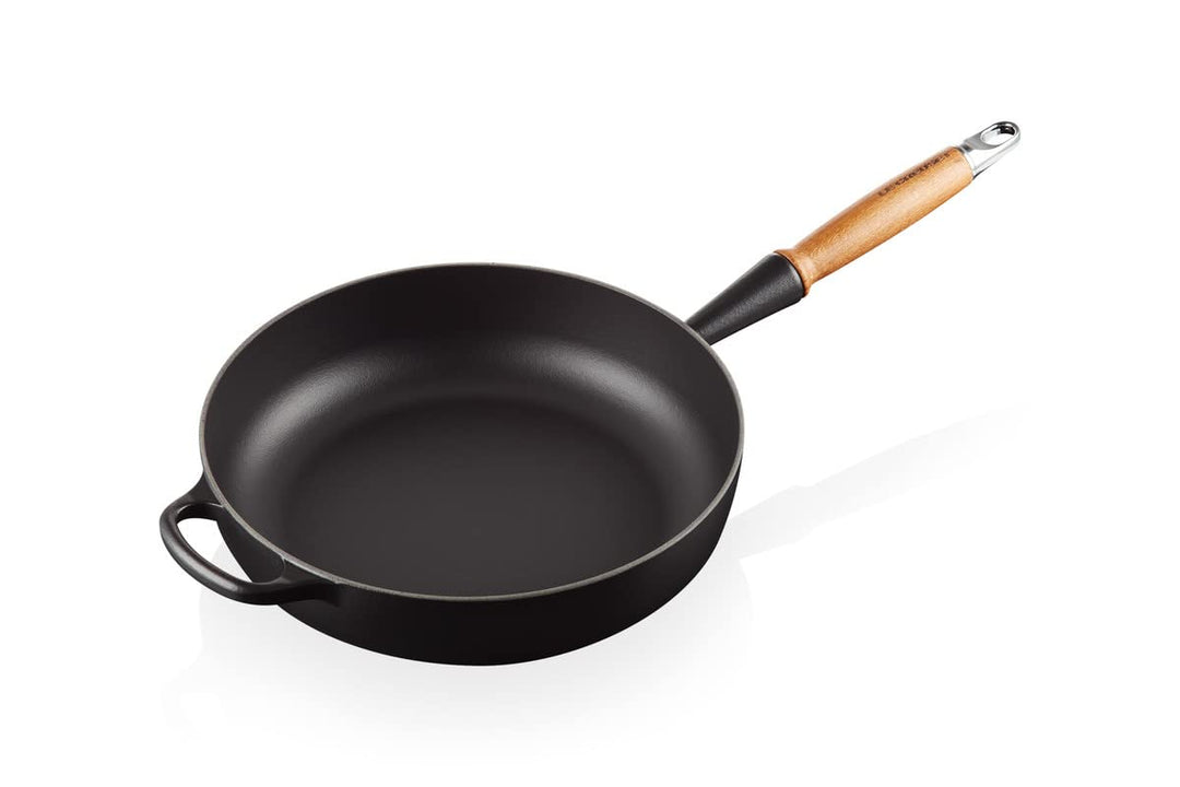 Le Creuset Signature gusseiserne Sautépfanne mit Holzgriff 28 cm Schwarz matt, 20259280000422, Schwa