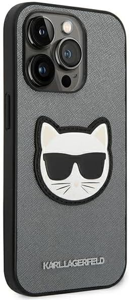 KARL LAGERFELD KLHCP14XSAPCHG hülle für iPhone 14 Pro Max 6,7" hardcase Silber/Silver Saffiano Choup
