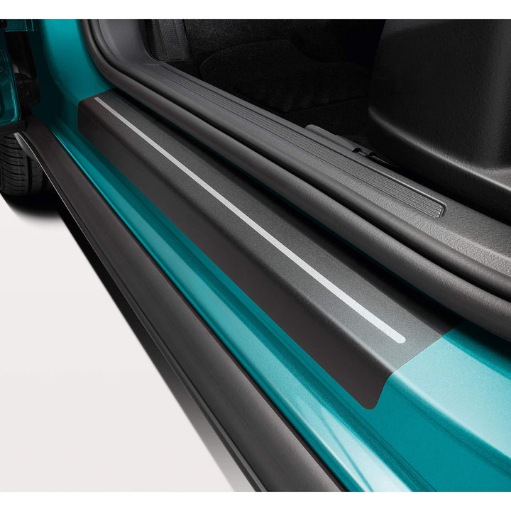 Volkswagen 2GM071310 Einstiegsleistenschutzfolie, schwarz mit Silberstreifen