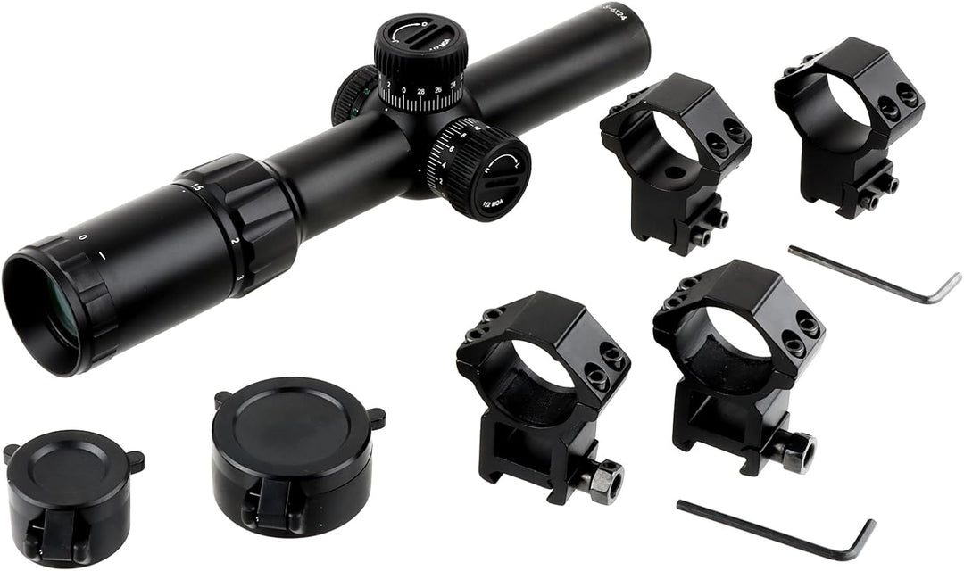 FOCUHUNTER 1.5-6X24mm Teleskop, seitlicher Parallaxenausgleich optisches Monokular, grüner voll mult