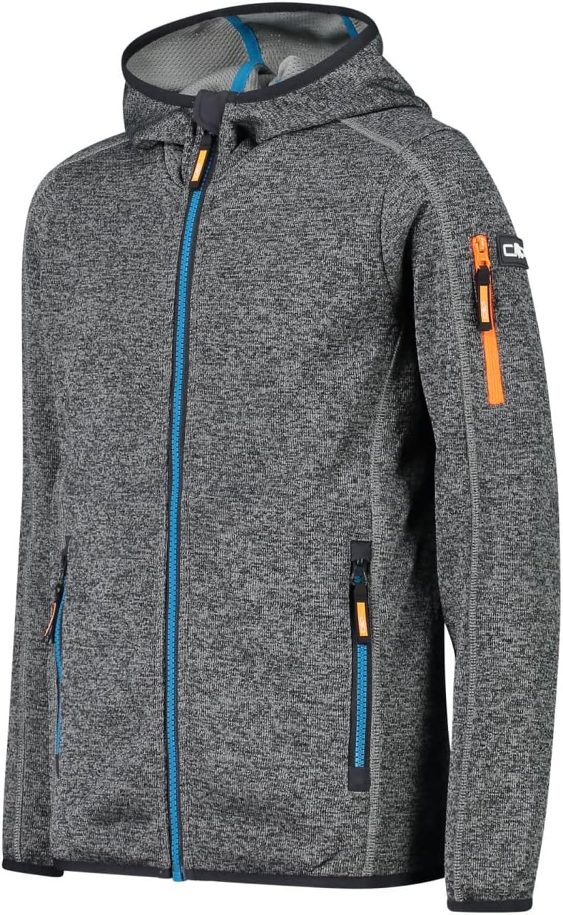 CMP Jungen Kinder-knit-tech-jacke mit Fester Kapuze Knit-Tech Kinder Jacke mit fester Kapuze 110 Ant