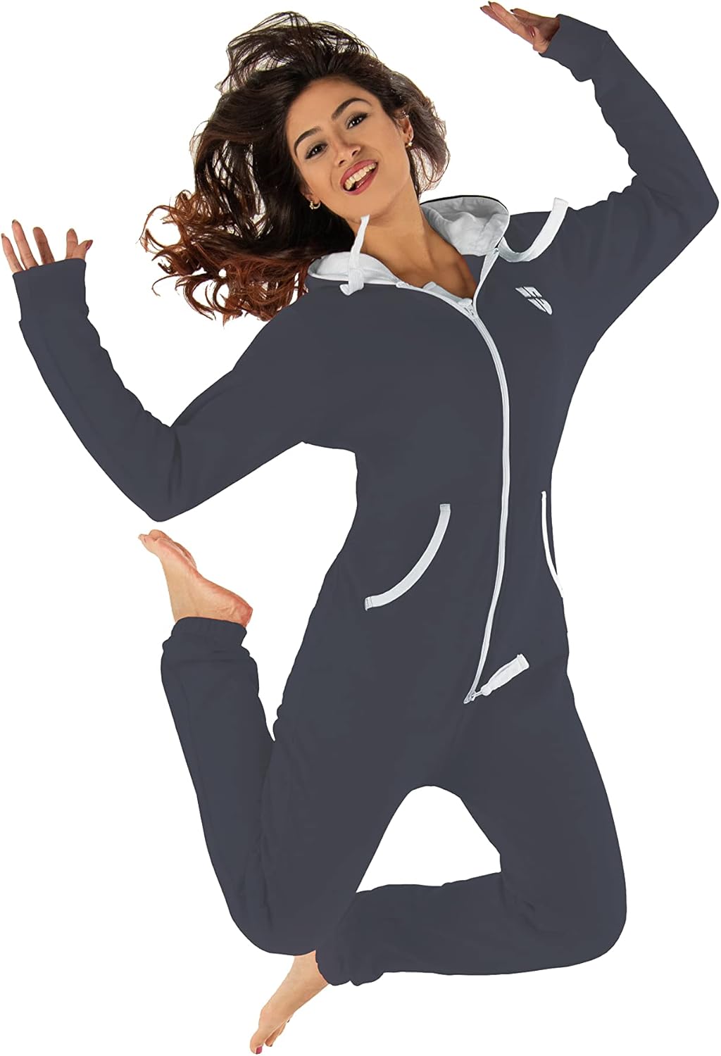 Hoppe Gennadi Damen Jumpsuit Onesie Jogger Einteiler Overall Jogging Anzug Trainingsanzug - SLIM FIT