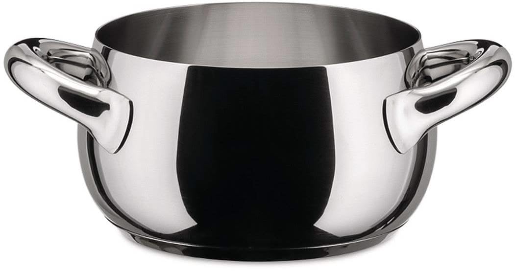 Alessi "MAMI" Kasserolle mit zwei Griffen aus Edelstahl, 24 cm Silber 24 cm, Silber 24 cm
