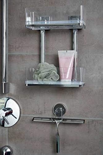 WENKO Vacuum-Loc® Badezimmer Wandregal Quadro Duo, ohne Bohren, mit 2 Etagen, rostfreie Edelstahl Ha