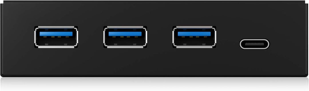 ICY BOX 60432 USB 3 Frontpanel, 1x USB-C, 3x USB-A, 3,5 Zoll intern, Metall, schwarz IB-HUB1418-i3 S