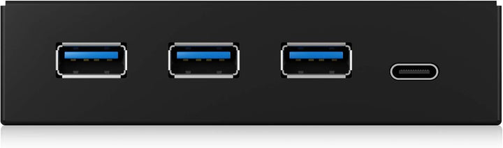 ICY BOX 60432 USB 3 Frontpanel, 1x USB-C, 3x USB-A, 3,5 Zoll intern, Metall, schwarz IB-HUB1418-i3 S