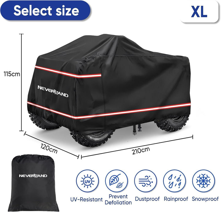 NEVERLAND XL Quad ATV Abdeckplane - Quad ATV Fahrzeug Abdeckung Schutz Cover Abdeckung Phosphoreszie