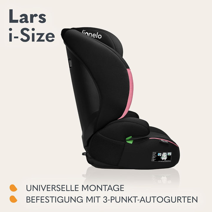 LIONELO LARS i-Size Kinderautositz 100–150 cm, Gruppe 2 3, Seitenschutz 10 Grad, Kopfstützenverstell