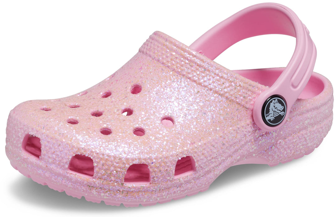 Crocs Unisex Kinder Classic Glitter Clog K 20/21 EU Rosa, 20/21 EU Rosa