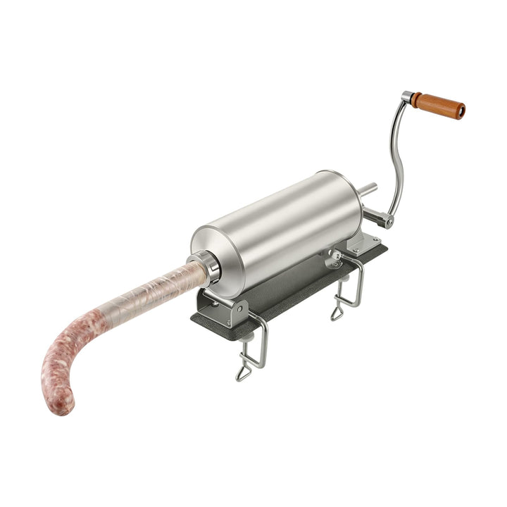 Manuelle Wurstfüllmaschine Horizontal 3L | Wurstfüller Aus Edelstahl Mit 4 Füllrohren, Handkurbel-Wu