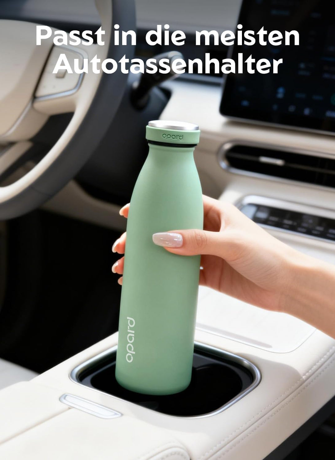 Opard Grip Thermosflasche 500ml, 36h Kalt & 12h Heiss Trinkflasche Edelstahl, Trinkflasche Kohlensäu