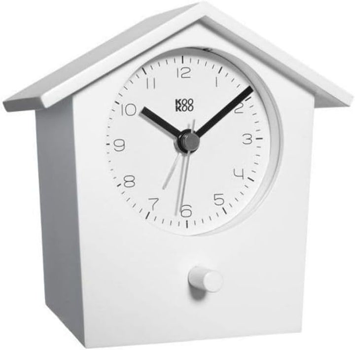 KOOKOO EarlyBird Weiss, Wecker mit Vogelmelodie (Originalaufnahme) oder Dreiklangton, Weiss