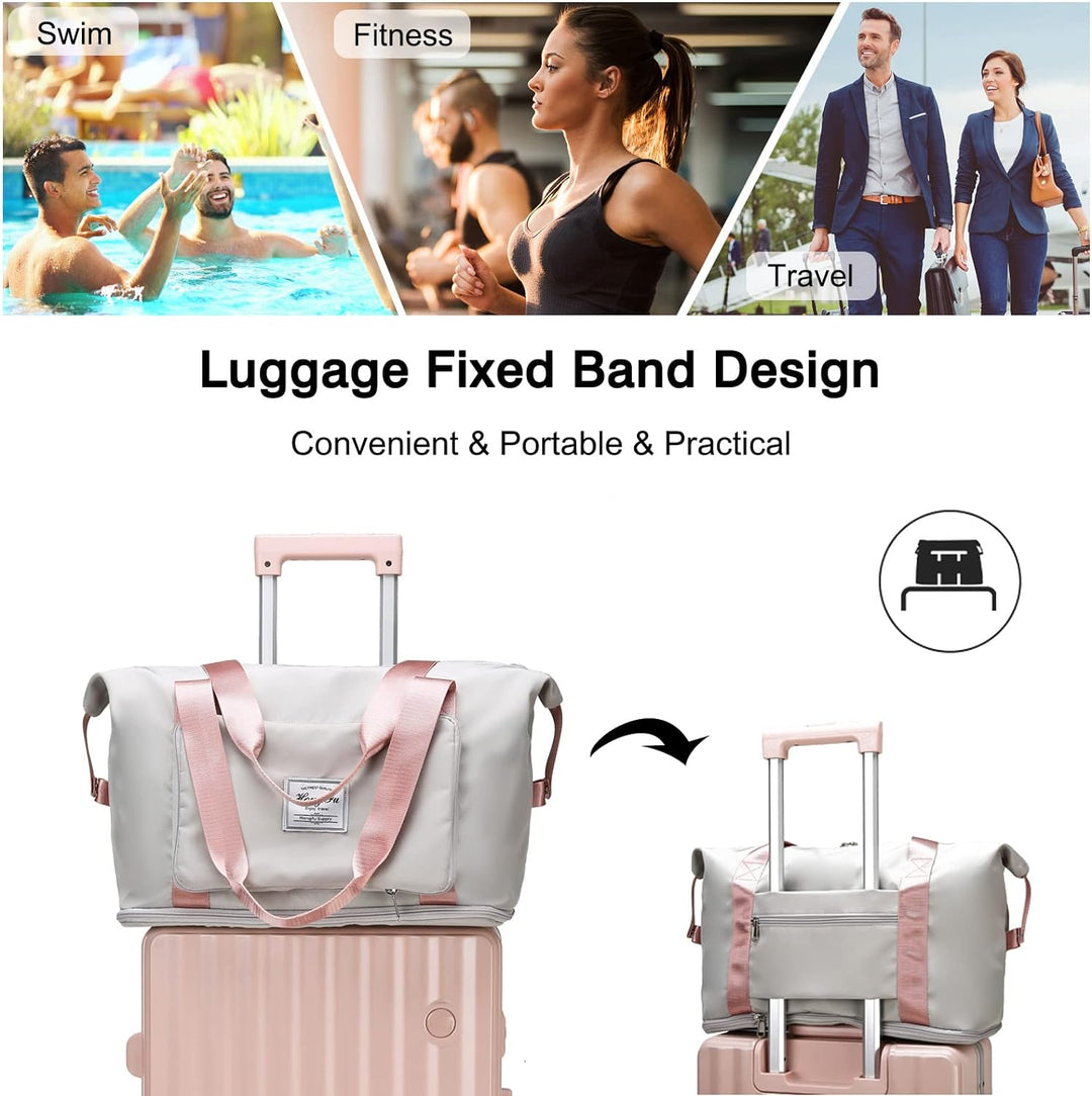 FANDARE Reisetaschen Handgepäck Tasche Faltbare Sporttasche Übernachtung Tote Handtasche Damen Herre