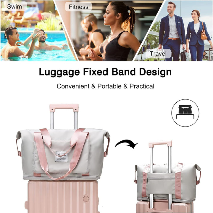 FANDARE Reisetaschen Handgepäck Tasche Faltbare Sporttasche Übernachtung Tote Handtasche Damen Herre