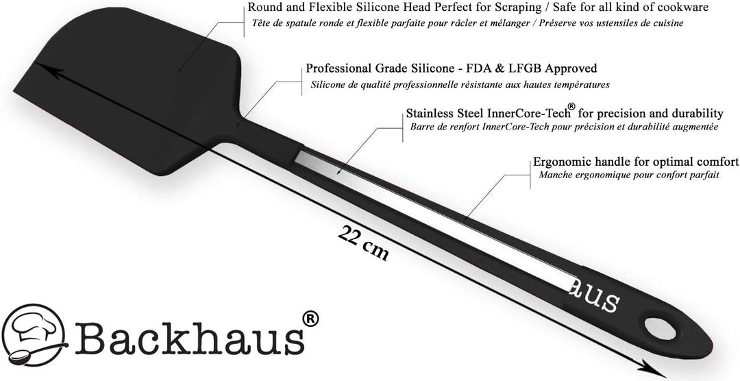 Backhaus FlexBake® Silikon Kastenform - Brotbackform & Teigschaber - Premium BackSet in Platin Silik