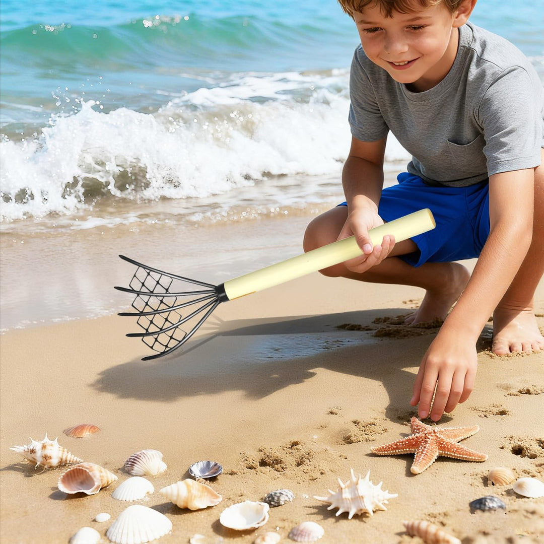 Happyyami 2 Stück Muschelrechen Zubehör Grubber Metall Pooper Scooper Mesh Net Rechen Muschel Graben