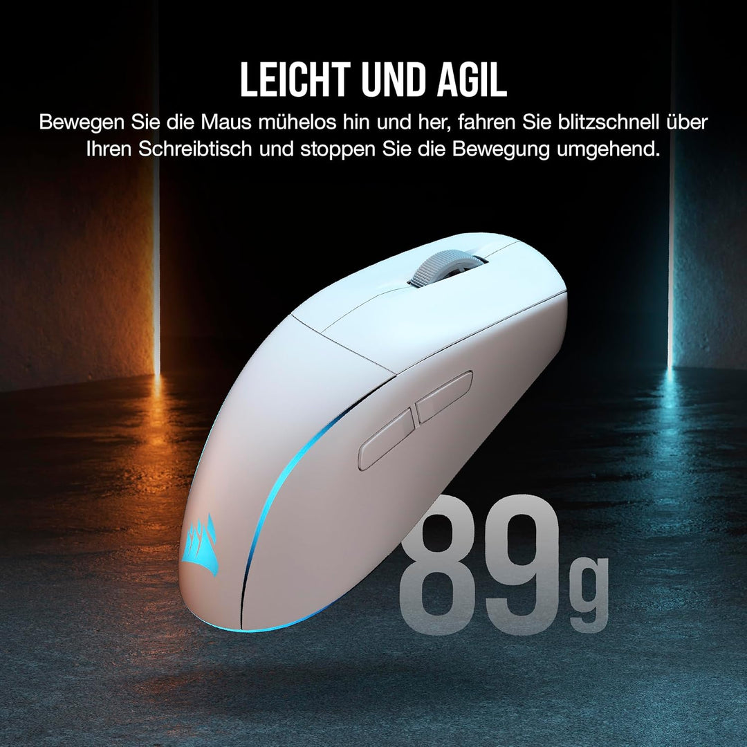 Corsair M75 Wireless RGB Leichte FPS Gaming-Maus – 26.000 DPI – Austauschbare Seitentasten – iCUE-Ko