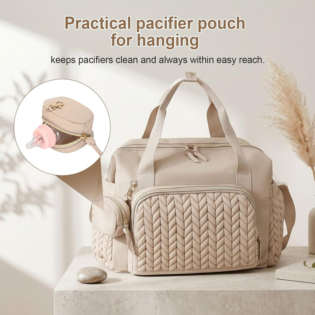 Cozary Wickeltasche mit Schnullertasche und Wickelunterlage – 16 Fächern Grosse Wickelrucksack mit I