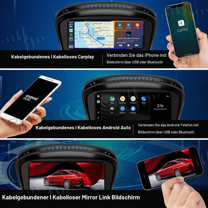 PEMP Vertical Screen 10.25 Android 11 Auto Carplay, Snapdragon662 8 Core 4G 64GB Android Screen Nur
