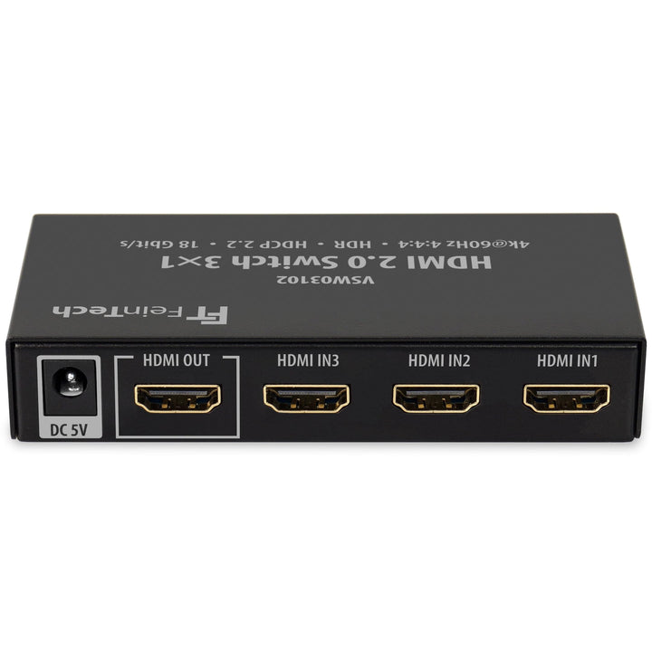 FeinTech VSW03102 HDMI Switch 3x1 Automatische Umschaltung 4K 60Hz HDR CEC Ultra-HD
