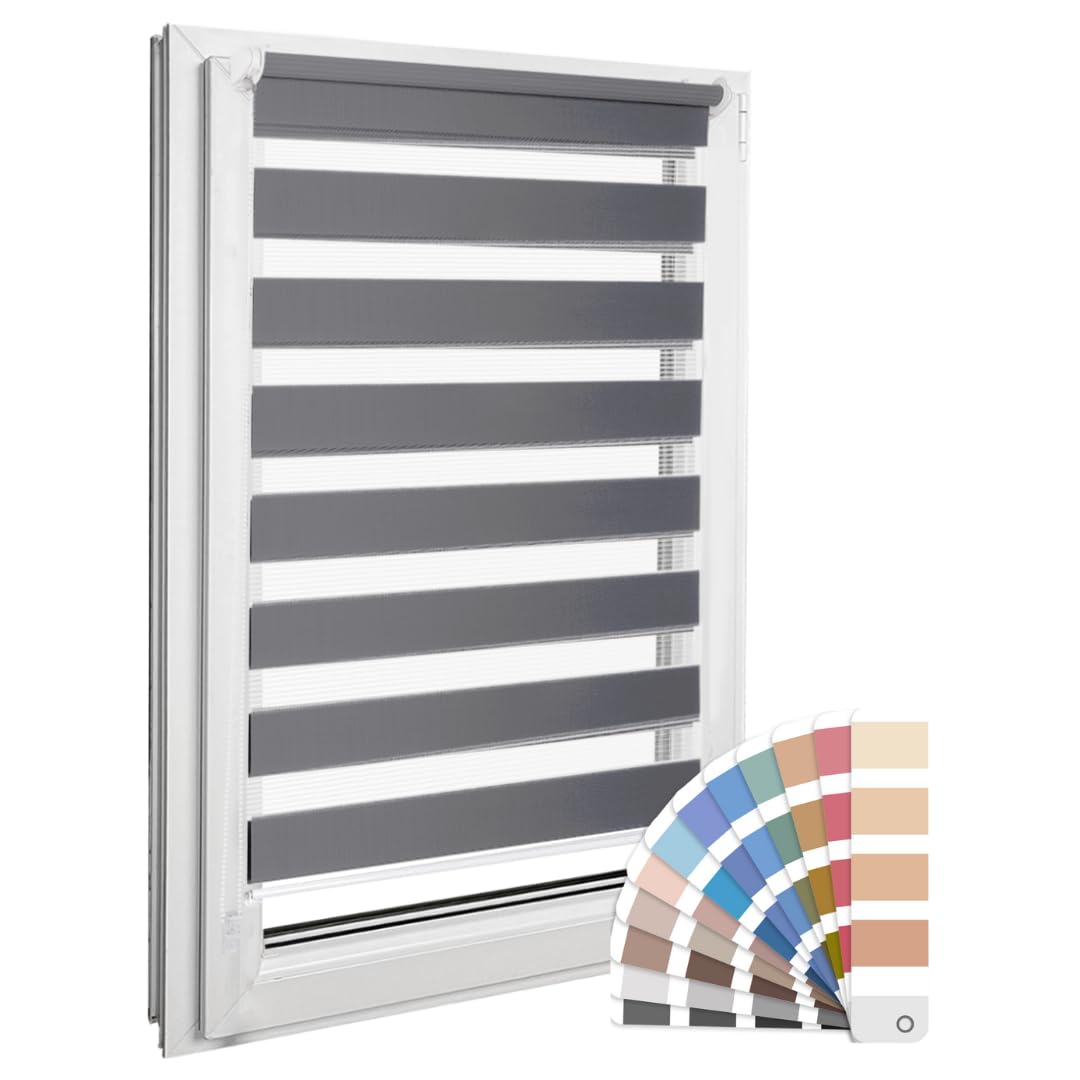 Home-Vision® DuoRollo Klemmfix, Doppelrollo ohne Bohren mit Klämmträgern, Rollos für Fenster und Tür