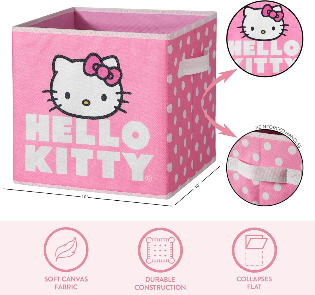 Idea Nuova Hello Kitty Aufbewahrungswürfel mit Griffen, 25,4 x 25,4 x 25,4 cm, 2 Stück, Hello Kitty