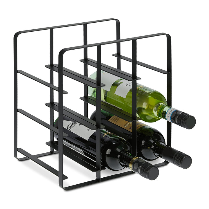 Relaxdays Weinregal Metall, 9 Flaschen, Weinhalter, HBT 30,5 x 27,5 x 20 cm, Weinständer für Küche &