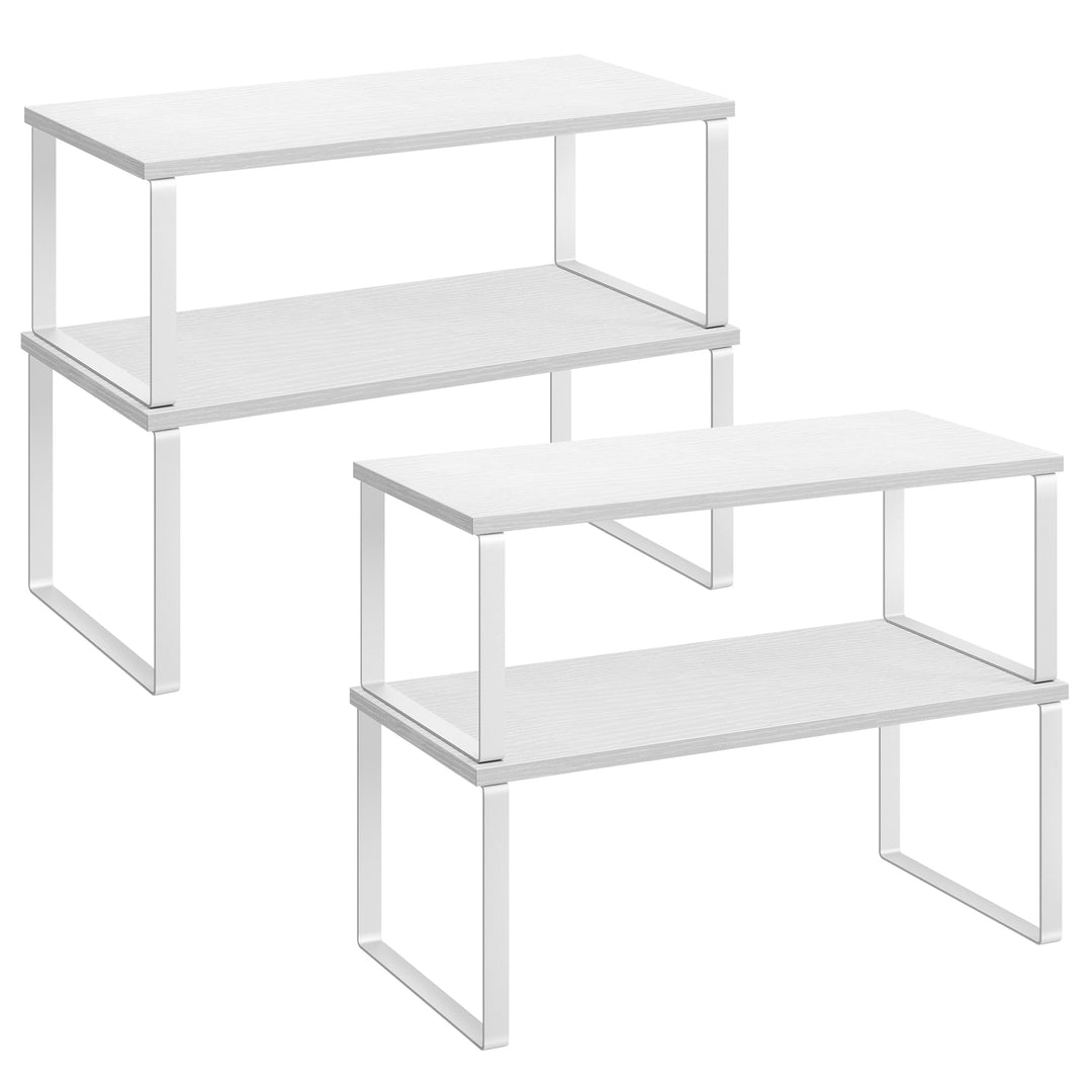SONGMICS Gewürzregal, 4er Set, Küchenregal, Küchen-Organizer, erweiterbar, Gewürzhalter, stapelbar,