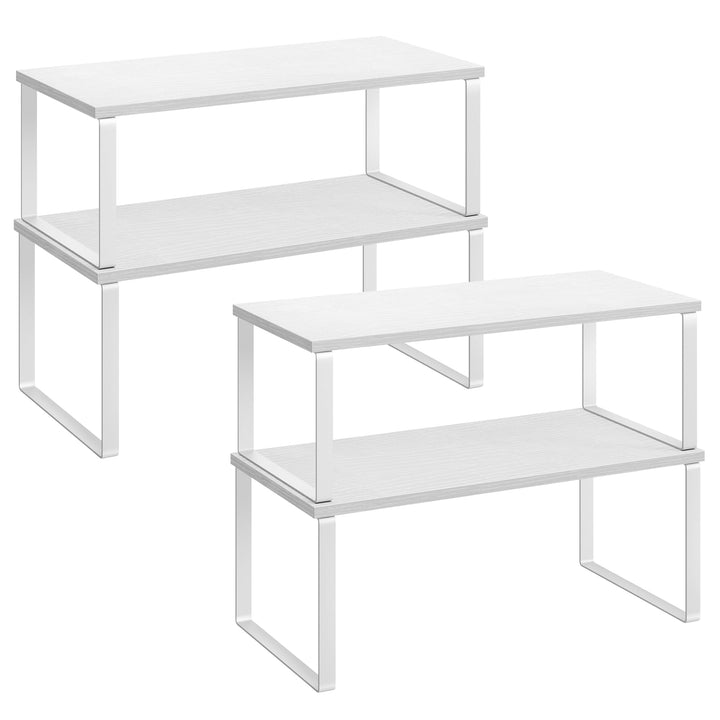 SONGMICS Gewürzregal, 4er Set, Küchenregal, Küchen-Organizer, erweiterbar, Gewürzhalter, stapelbar,