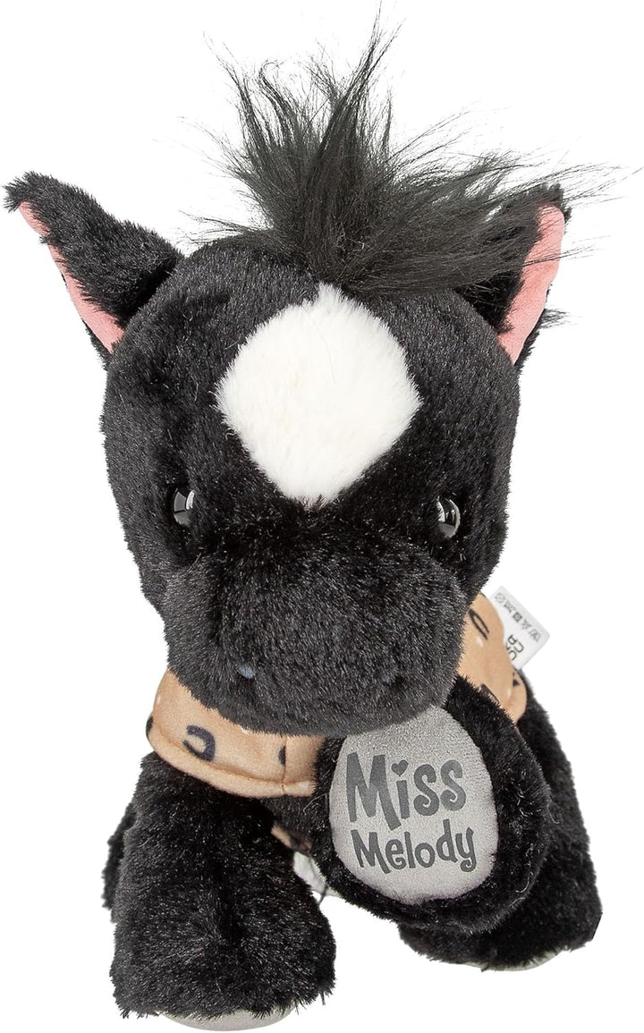 Depesche 13186 Miss Melody - Kuscheltier Pferd Black Angel in Schwarz-Weiss, ca. 20 cm grosses Plüsc