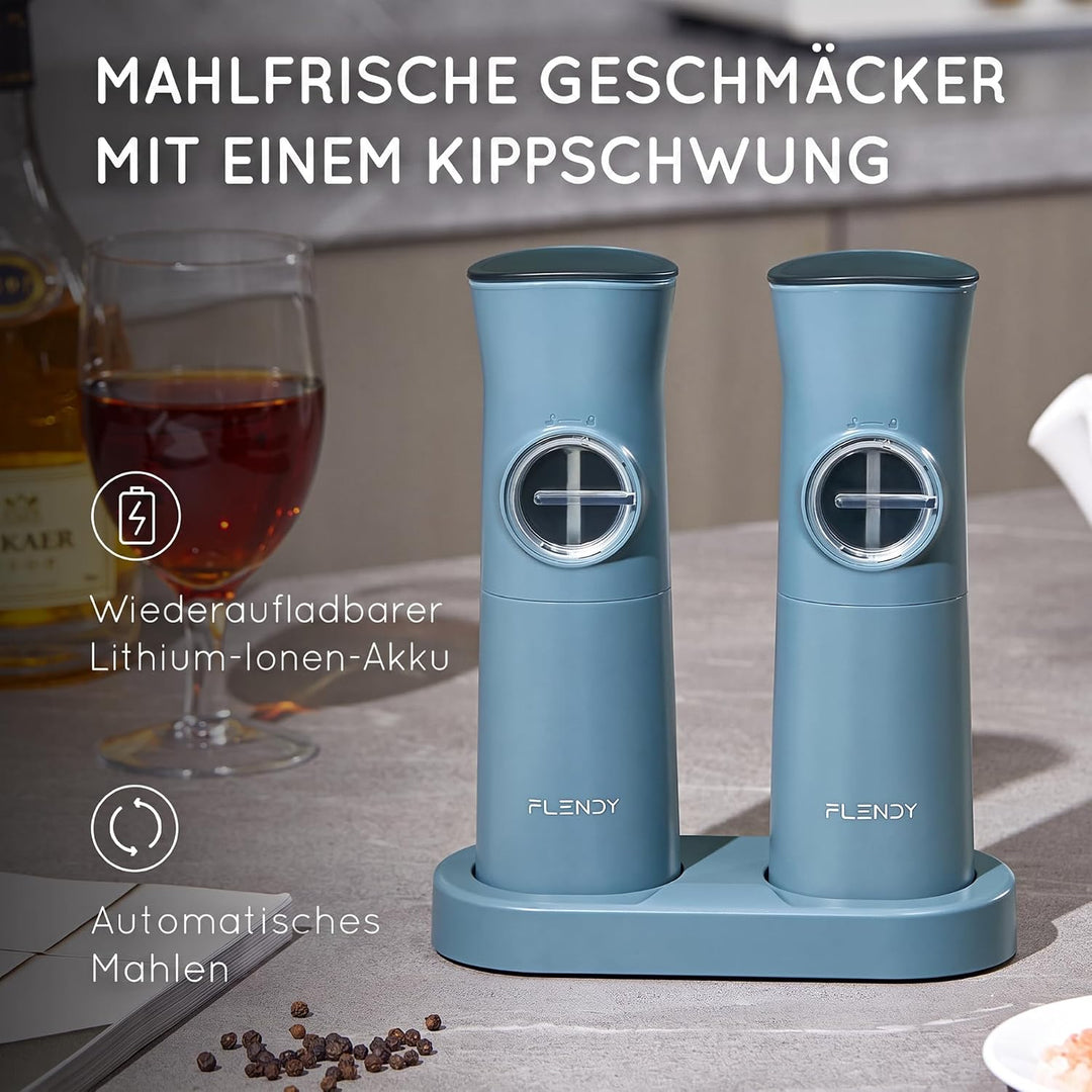 Schwerkraft elektrische Salz und Pfeffermühle Set, 2er-Set Wiederaufladbare elektrische Salz und Pfe