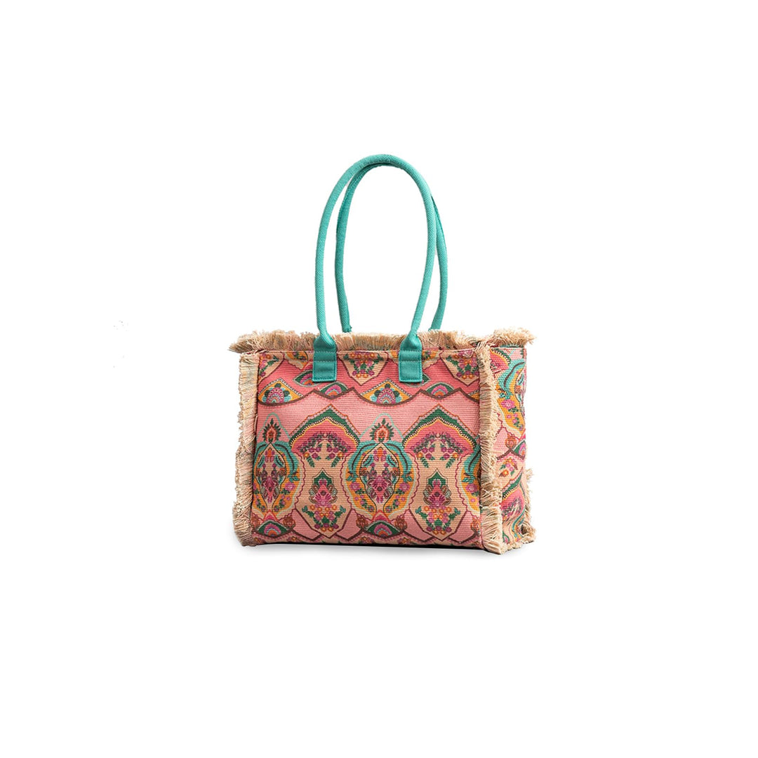 CORIOS Women Canvas Handbag Ethnic Style Tote Bag Retro Shoulder Bag with Tassels Summer Beach Bag L