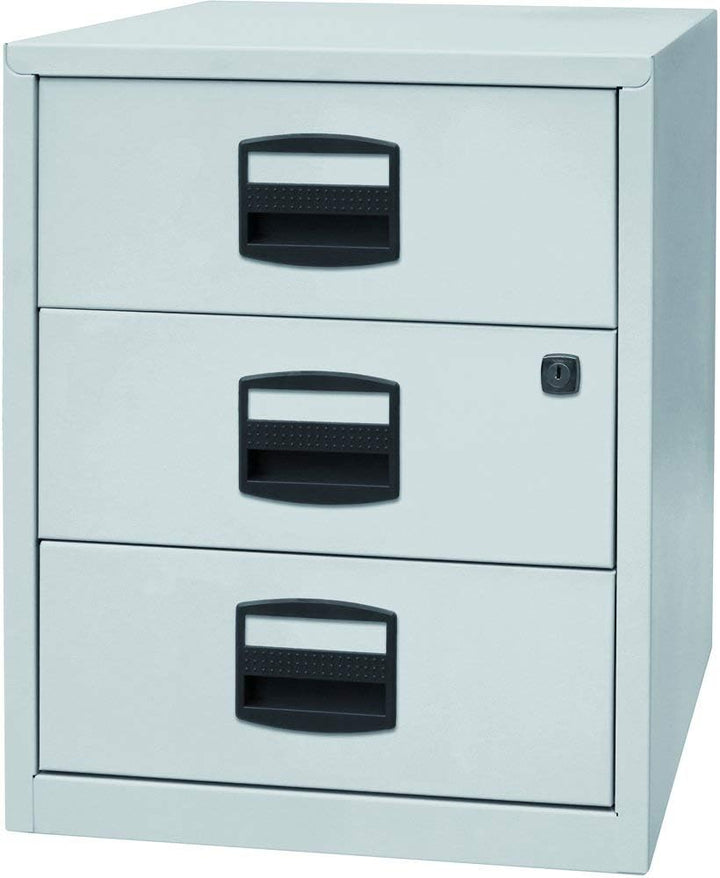 Bisley Home mobiler Beistellschrank PFA, 3 Universalschubladen, Metall, 645 Lichtgrau, 40 x 41.3 x 5