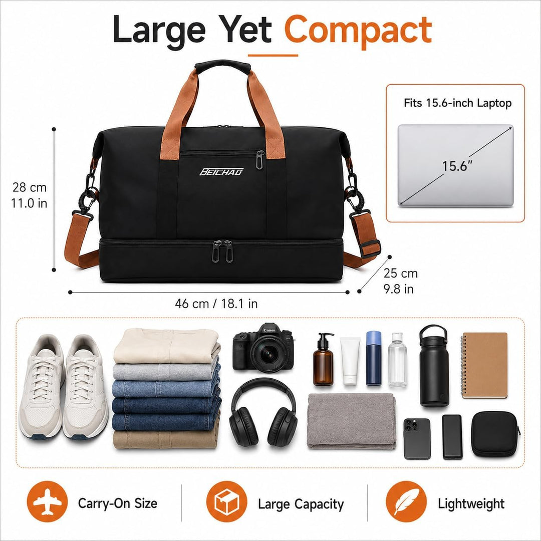 lafo Sporttasche &amp; Reisetasche für Damen und Herren, Wochenendtasche Gym Bag, wasserdichte Schwimmta
