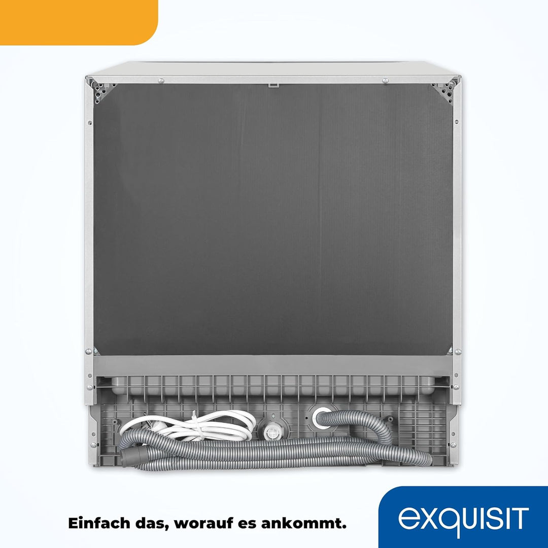 Exquisit Tischgeschirrspüler GSP508-030D silber | Spülmaschine 55 cm freistehend | Kleiner Geschirrs