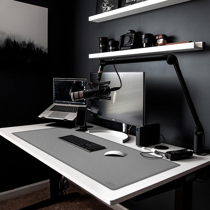 Cacoy PU-Leder Schreibtischunterlage, 120x40cm Gaming Mauspad, Gross Glatte und Wasserdichte Schreib