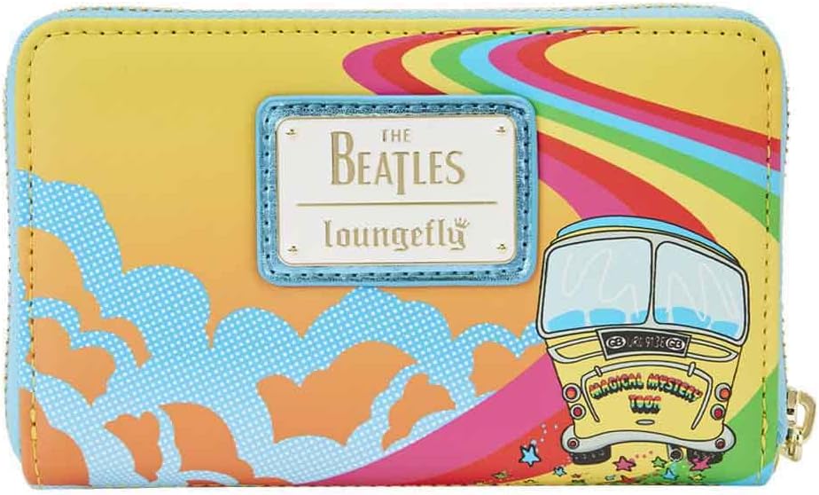 Loungefly The Beatles Magical Mystery Tour Bus Geldbörse mit Reissverschluss, Mehrfarbig/Meereswelle