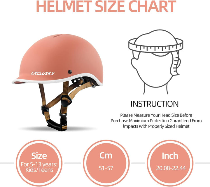 Exclusky Fahrradhelm Kinder Jungen, Fahrradhelm Mädchen Kinderhelm Skaterhelm BMX Helm Retro Helm (5