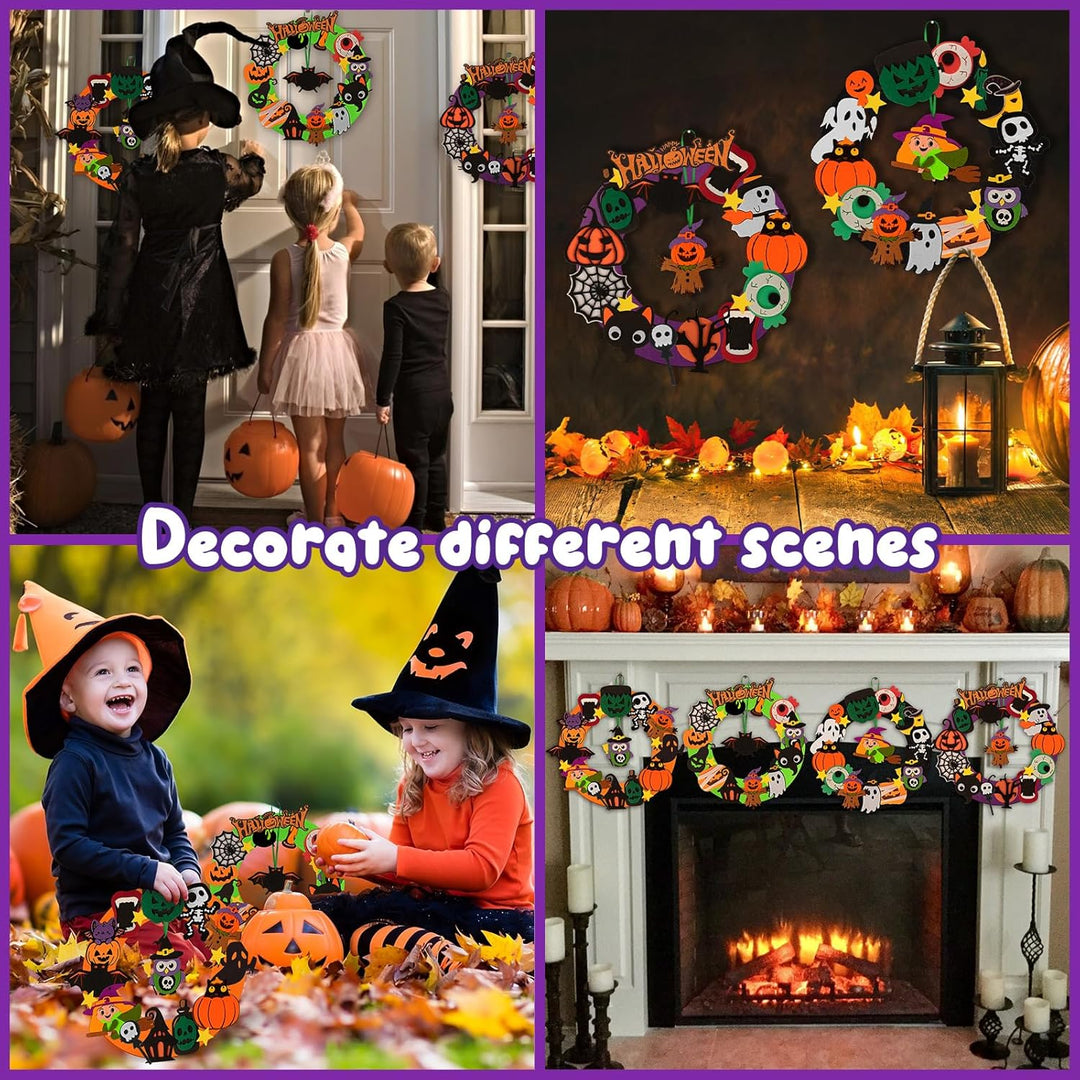 Benjia Halloween-Filzkranz- und Ornamente-Bastelset für Kinder (2502), 4 Stück Halloween-2, Hallowee