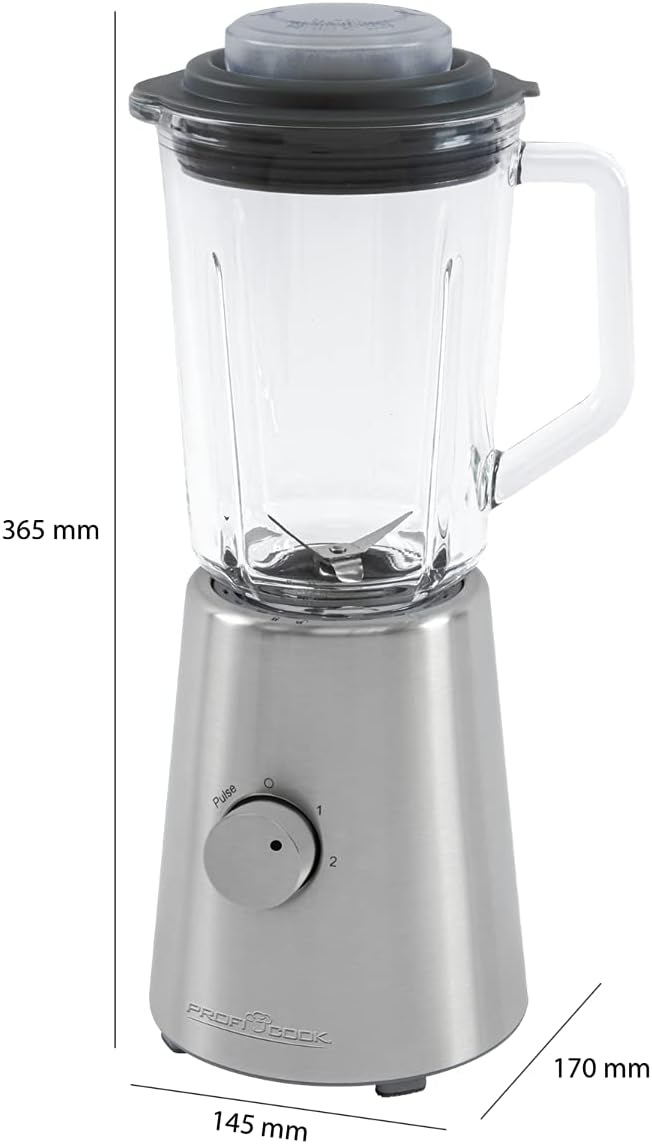 Profi Cook Standmixer PC-UM 1213 Universal-Mixer mit 4 Geschwindigkeitsstufen, massiver Glas-Behälte