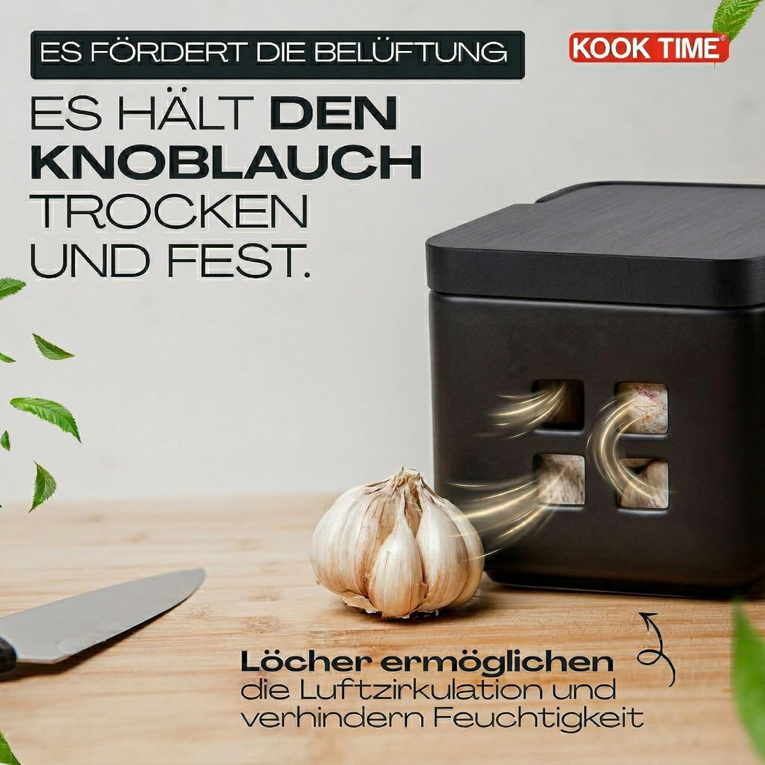KOOK TIME Salzdose Keramik mit Klappdeckel aus umweltfreundlichem Bambus - Praktischer Salztopf und